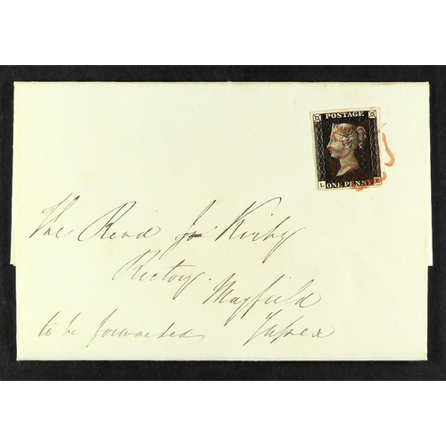 1224 - GB.PENNY BLACKS 1840 MAY DATE. 1840 (28 May) EL from London to Mayfield, Sussex bearing 1d black 'LE... 