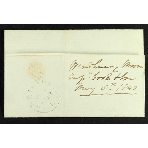 1225 - GB.PENNY BLACKS 1840 MAY DATE. 1840 (8 May) EL from Bristol to Cleeve, Somerset bearing a 1d black '... 