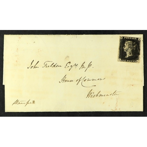 1227 - GB.PENNY BLACKS 1841 (13 May) wrapper from Manchester to the House of Commons, Westminster bearing 1... 