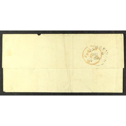 1234 - GB.PENNY BLACKS 1841 (4 Jly) wrapper bearing 1d black 'SE' with 3 margins, tied by MC cancellation w... 