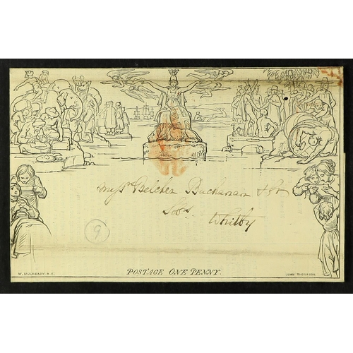 1238 - GB.QUEEN VICTORIA 1840 (15 Nov) 1d black Mulready letter sheet (stereo A9) with William Gillings Pos... 