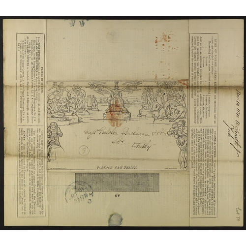 1238 - GB.QUEEN VICTORIA 1840 (15 Nov) 1d black Mulready letter sheet (stereo A9) with William Gillings Pos... 