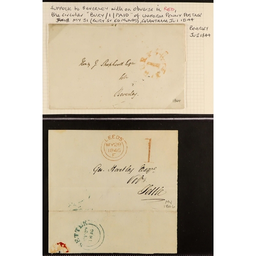 1241 - GB.QUEEN VICTORIA 1840 - 1852 PREPAID MAIL collection of 36 prepaid stampless covers (a few are fron... 