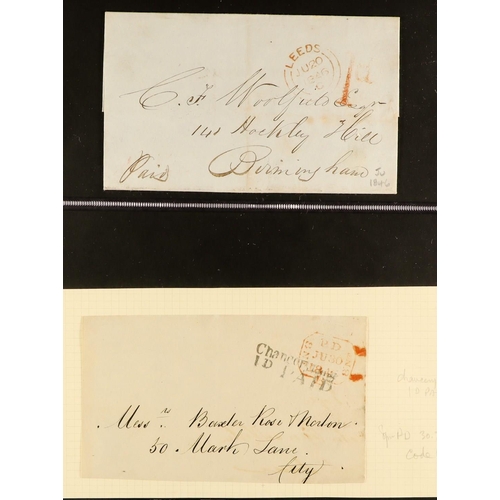 1241 - GB.QUEEN VICTORIA 1840 - 1852 PREPAID MAIL collection of 36 prepaid stampless covers (a few are fron... 