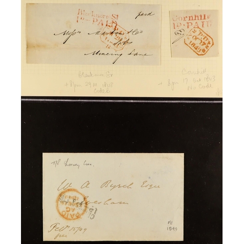 1241 - GB.QUEEN VICTORIA 1840 - 1852 PREPAID MAIL collection of 36 prepaid stampless covers (a few are fron... 