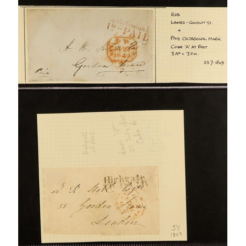 1241 - GB.QUEEN VICTORIA 1840 - 1852 PREPAID MAIL collection of 36 prepaid stampless covers (a few are fron... 