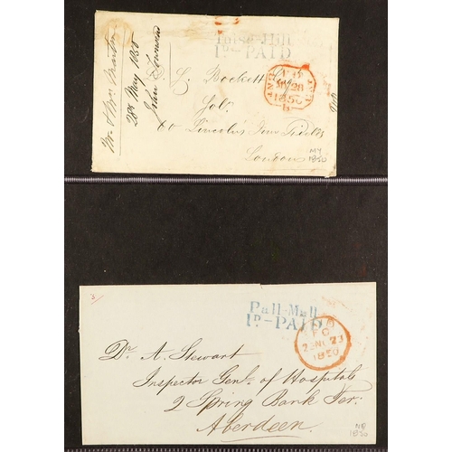 1241 - GB.QUEEN VICTORIA 1840 - 1852 PREPAID MAIL collection of 36 prepaid stampless covers (a few are fron... 