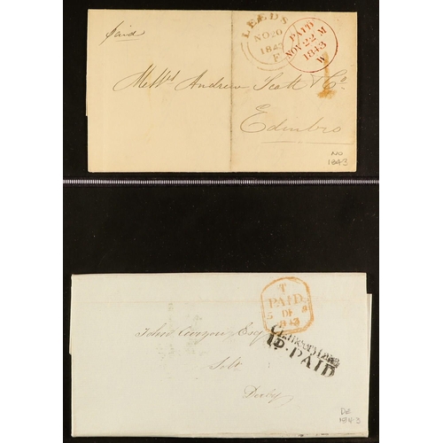 1241 - GB.QUEEN VICTORIA 1840 - 1852 PREPAID MAIL collection of 36 prepaid stampless covers (a few are fron... 