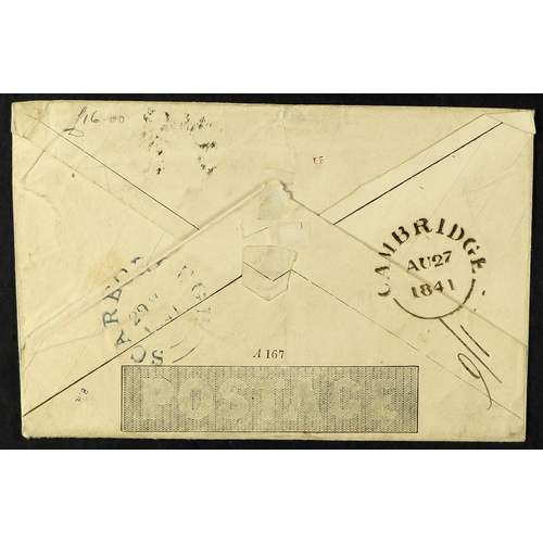 1244 - GB.QUEEN VICTORIA 1840 1d black Mulready envelope (A167), SG ME2, sent from Cambridge to Scarborough... 