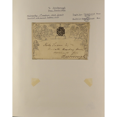 1244 - GB.QUEEN VICTORIA 1840 1d black Mulready envelope (A167), SG ME2, sent from Cambridge to Scarborough... 