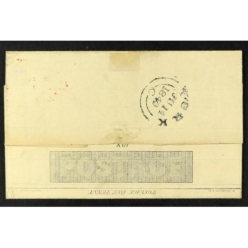 1245 - GB.QUEEN VICTORIA 1840 1d black Mulready letter sheet (A69), SG ME1, sent from York to Northallerton... 