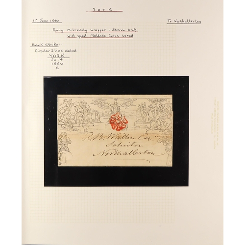 1245 - GB.QUEEN VICTORIA 1840 1d black Mulready letter sheet (A69), SG ME1, sent from York to Northallerton... 