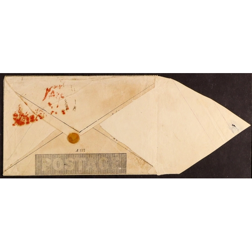 1250 - GB.QUEEN VICTORIA 1840 MAY DATE. 1840 (14 May) 1d black Mulready envelope (stereo A157 from Forme 3)... 