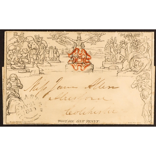 1252 - GB.QUEEN VICTORIA 1840 MAY DATE. 1840 (21 May) 1d black Mulready letter sheet (stereo A69) sent from... 