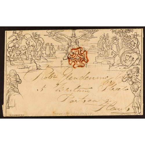 1256 - GB.QUEEN VICTORIA 1840 MULREADY SECOND DAY OF ISSUE. 1840 (7 May) 1d black Mulready envelope (stereo... 