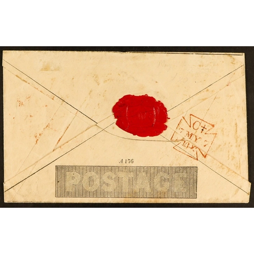 1256 - GB.QUEEN VICTORIA 1840 MULREADY SECOND DAY OF ISSUE. 1840 (7 May) 1d black Mulready envelope (stereo... 