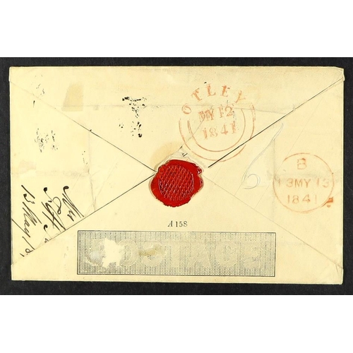 1262 - GB.QUEEN VICTORIA 1841 (12 May) 1d black Mulready envelope (A158), SG ME2, sent from Otley to “Mr Ca... 