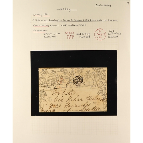 1262 - GB.QUEEN VICTORIA 1841 (12 May) 1d black Mulready envelope (A158), SG ME2, sent from Otley to “Mr Ca... 