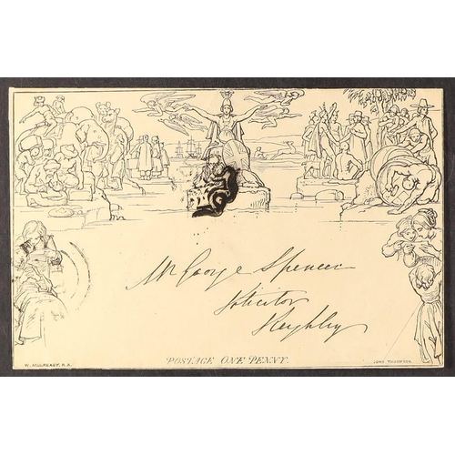 1265 - GB.QUEEN VICTORIA 1841 (29 Apr) 1d black Mulready envelope (A189), SG ME2, sent from Bradford to Kei... 