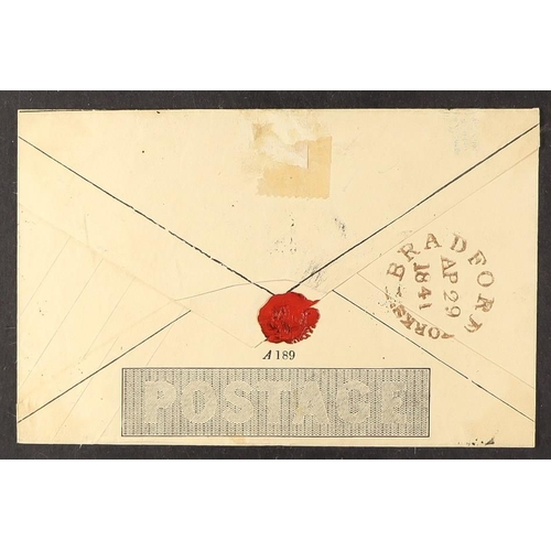 1265 - GB.QUEEN VICTORIA 1841 (29 Apr) 1d black Mulready envelope (A189), SG ME2, sent from Bradford to Kei... 