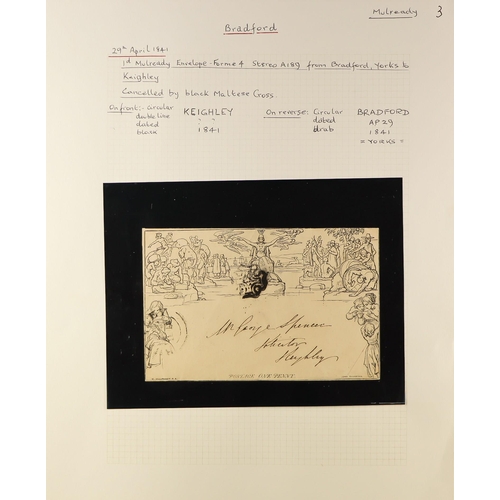 1265 - GB.QUEEN VICTORIA 1841 (29 Apr) 1d black Mulready envelope (A189), SG ME2, sent from Bradford to Kei... 