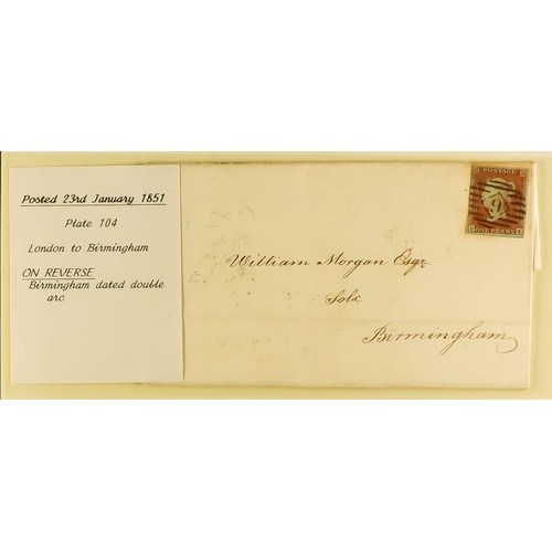 1279 - GB.QUEEN VICTORIA 1841 1D RED PLATED COVERS. A collection of 95 covers in 2 albums of 1841 1d red-br... 