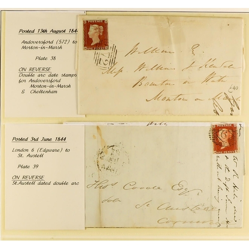 1279 - GB.QUEEN VICTORIA 1841 1D RED PLATED COVERS. A collection of 95 covers in 2 albums of 1841 1d red-br... 