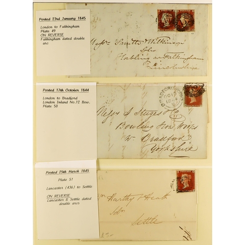 1279 - GB.QUEEN VICTORIA 1841 1D RED PLATED COVERS. A collection of 95 covers in 2 albums of 1841 1d red-br... 