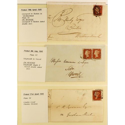 1279 - GB.QUEEN VICTORIA 1841 1D RED PLATED COVERS. A collection of 95 covers in 2 albums of 1841 1d red-br... 