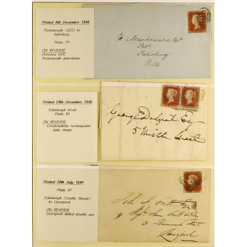 1279 - GB.QUEEN VICTORIA 1841 1D RED PLATED COVERS. A collection of 95 covers in 2 albums of 1841 1d red-br... 