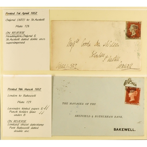 1279 - GB.QUEEN VICTORIA 1841 1D RED PLATED COVERS. A collection of 95 covers in 2 albums of 1841 1d red-br... 