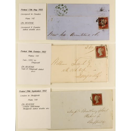 1279 - GB.QUEEN VICTORIA 1841 1D RED PLATED COVERS. A collection of 95 covers in 2 albums of 1841 1d red-br... 