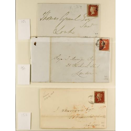 1279 - GB.QUEEN VICTORIA 1841 1D RED PLATED COVERS. A collection of 95 covers in 2 albums of 1841 1d red-br... 