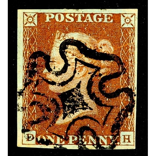 1285 - GB.QUEEN VICTORIA 1841 1d red-brown imperf plate 35 with 4 margins cancelled by superb Welshpool sol... 