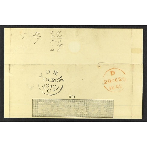 1291 - GB.QUEEN VICTORIA 1842 (28 Oct) 1d black Mulready letter sheet (A71), SG ME1, sent from York to Lond... 