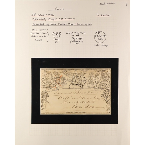 1291 - GB.QUEEN VICTORIA 1842 (28 Oct) 1d black Mulready letter sheet (A71), SG ME1, sent from York to Lond... 