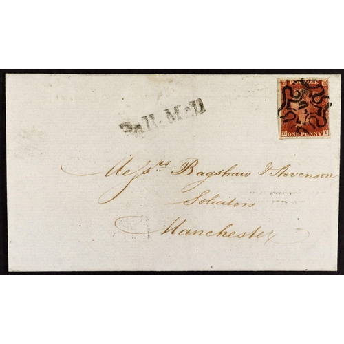 1294 - GB.QUEEN VICTORIA 1843 (12 Dec) EL from London to Manchester bearing 1d red-brown plate 39 with 4 ma... 