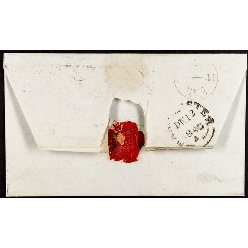 1294 - GB.QUEEN VICTORIA 1843 (12 Dec) EL from London to Manchester bearing 1d red-brown plate 39 with 4 ma... 