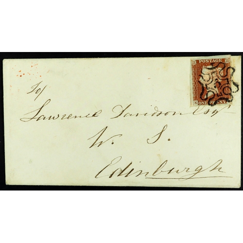 1297 - GB.QUEEN VICTORIA 1843 (8 Jun) env from London to Edinburgh bearing 1d red-brown plate 28 with 4 goo... 