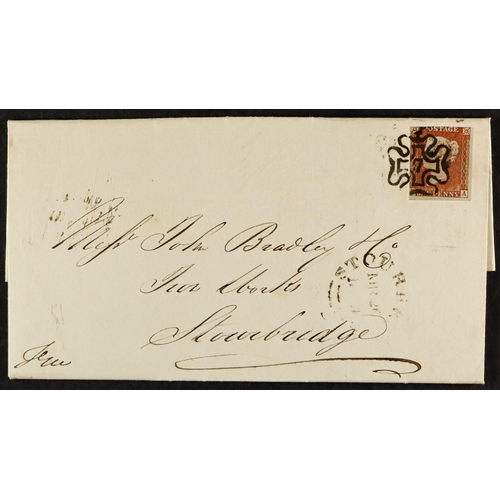 1300 - GB.QUEEN VICTORIA 1844 (March) entire letter to Stourbridge, bearing 1d red Plate 34 (2 margins), ti... 