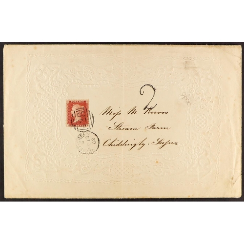 1300 - GB.QUEEN VICTORIA 1844 (March) entire letter to Stourbridge, bearing 1d red Plate 34 (2 margins), ti... 