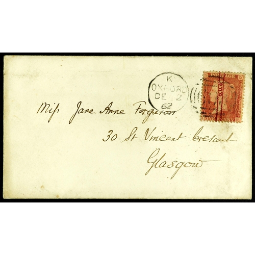 1328 - GB.QUEEN VICTORIA 1862 (2 Dec) neat env to Glasgow with intact Oxford Union Society red wax seal, be... 