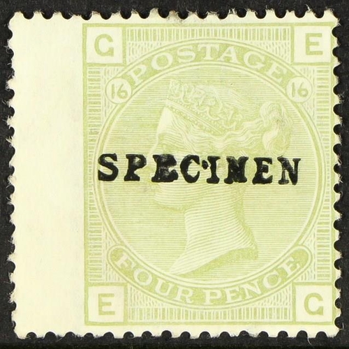 1349 - GB.QUEEN VICTORIA 1877 4d sage-green plate 16, overprinted 