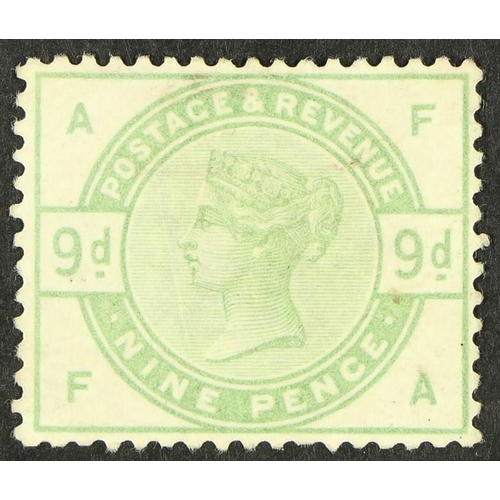 1361 - GB.QUEEN VICTORIA 1883-84 9d dull green WATERMARK INVERTED, SG 195wi, unused no gum, slightly pale c... 