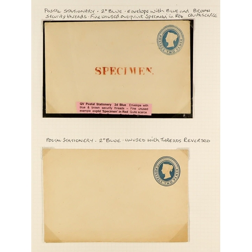 1374 - GB.QUEEN VICTORIA POSTAL STATIONERY scarce group of 4 unused items includes 1d pink opt'd 