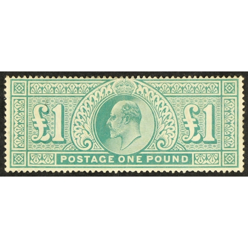 1379 - GB.EDWARD VII 1902-10 £1 dull blue-green De La Rue printing, SG 266, mint lightly hinged with a coup... 