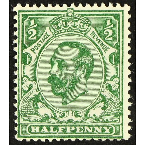 1384 - GB.GEORGE V 1911 ½d bluish green Downey head, Die 1B, SG Spec. N2 (8), never hinged mint. Cat. £260
... 