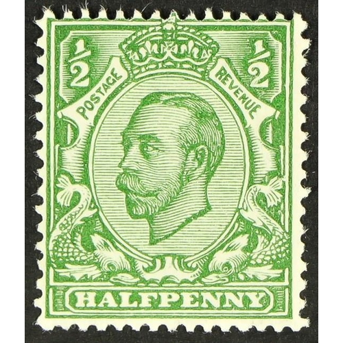 1386 - GB.GEORGE V 1912 ½d green Downey head, Die 2 with white scales, SG Spec. N5 (1)k, fine mint. Cat. £2... 