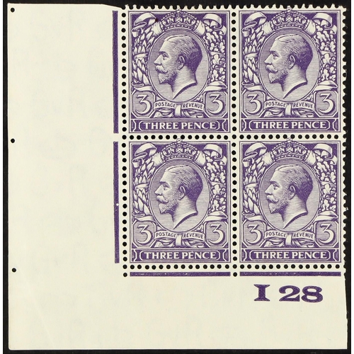 1393 - GB.GEORGE V 1924 3d deep violet, lower left corner 