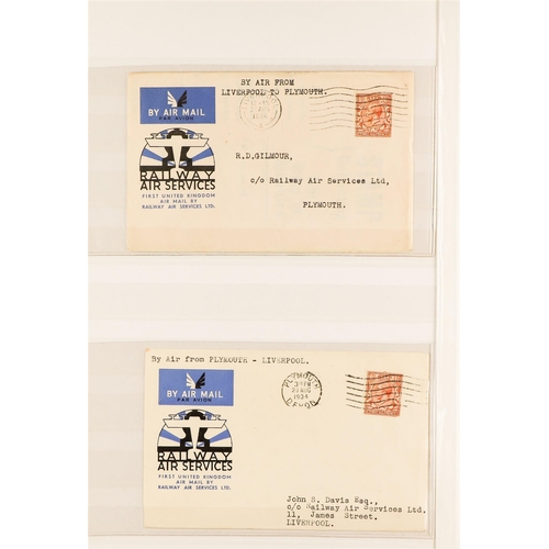 1399 - GB.GEORGE V 1933 - 1934 'RAILWAY AIR SERVICE' COVERS COLLECTION of illustrated covers plus several 